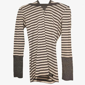 Marc New York gray and white contrasting striped hoodie sweatshirt Size Small